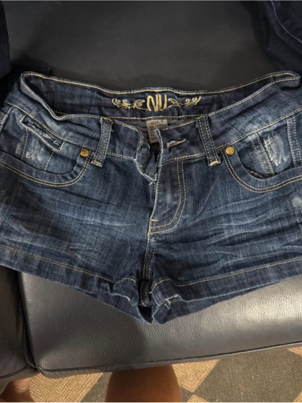 Dark Indigo Denim Cutoff Jean Shorts - Women